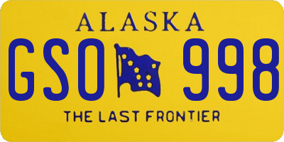 AK license plate GSO998