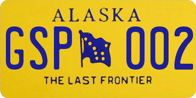 AK license plate GSP002