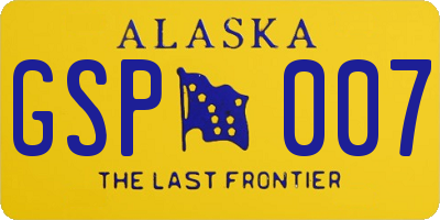 AK license plate GSP007