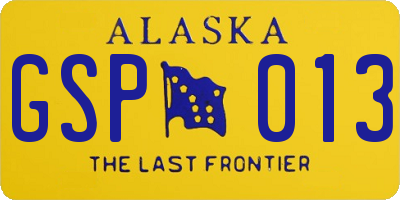AK license plate GSP013