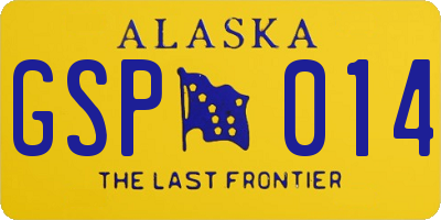 AK license plate GSP014