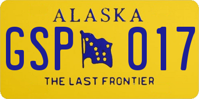 AK license plate GSP017