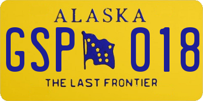 AK license plate GSP018