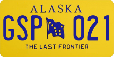 AK license plate GSP021