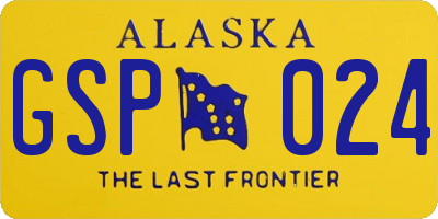 AK license plate GSP024