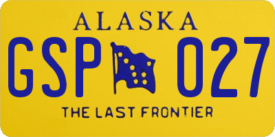 AK license plate GSP027
