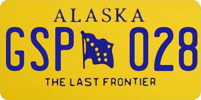 AK license plate GSP028