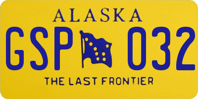 AK license plate GSP032