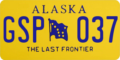 AK license plate GSP037