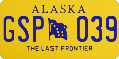 AK license plate GSP039