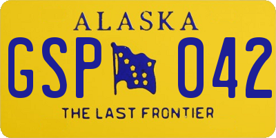 AK license plate GSP042