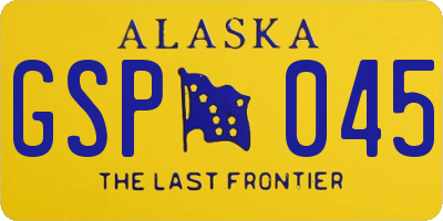 AK license plate GSP045
