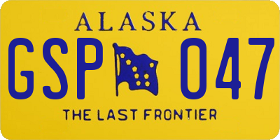 AK license plate GSP047