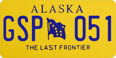 AK license plate GSP051