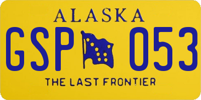 AK license plate GSP053