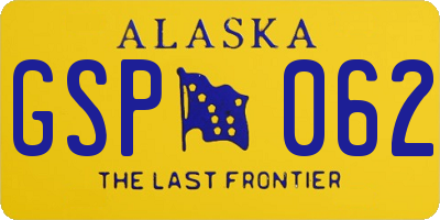 AK license plate GSP062