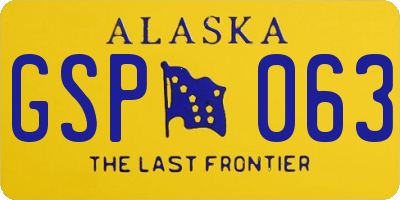 AK license plate GSP063