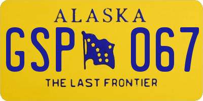 AK license plate GSP067