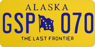 AK license plate GSP070