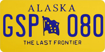 AK license plate GSP080