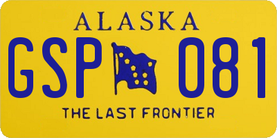 AK license plate GSP081