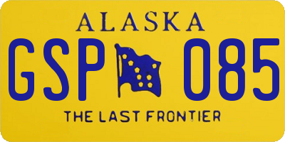 AK license plate GSP085
