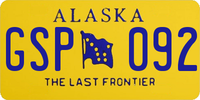 AK license plate GSP092