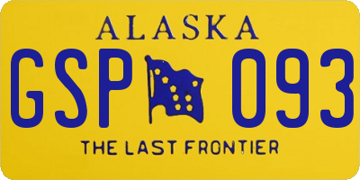 AK license plate GSP093