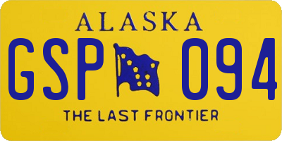 AK license plate GSP094