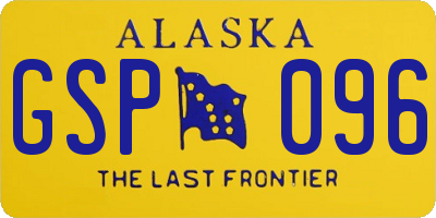 AK license plate GSP096