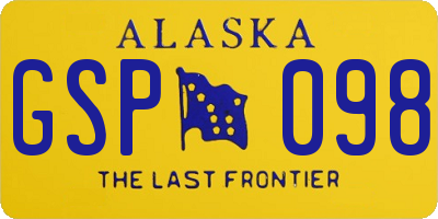 AK license plate GSP098