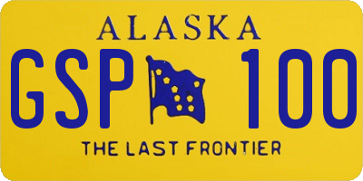 AK license plate GSP100