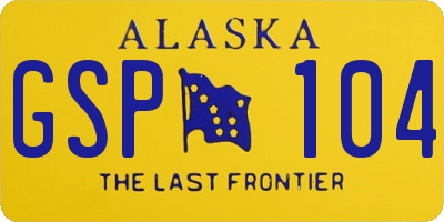 AK license plate GSP104