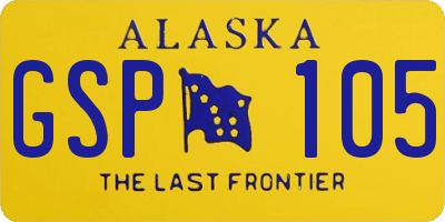 AK license plate GSP105