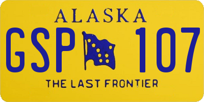 AK license plate GSP107