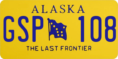 AK license plate GSP108