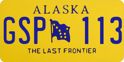 AK license plate GSP113