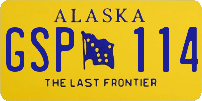 AK license plate GSP114