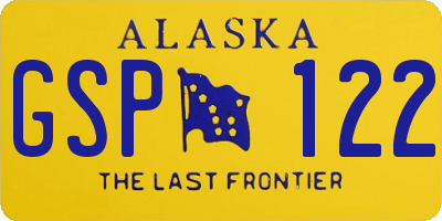 AK license plate GSP122