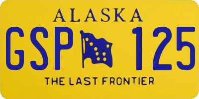 AK license plate GSP125