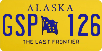 AK license plate GSP126