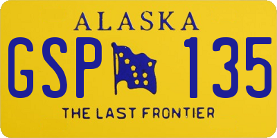 AK license plate GSP135