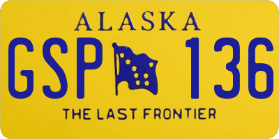 AK license plate GSP136