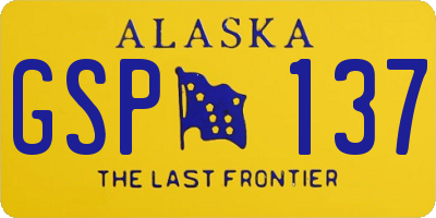 AK license plate GSP137