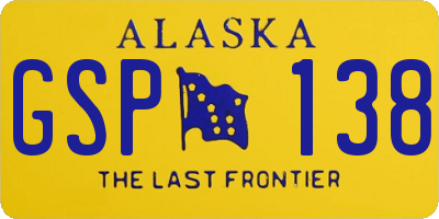 AK license plate GSP138