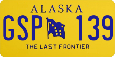 AK license plate GSP139