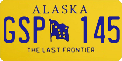 AK license plate GSP145