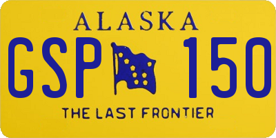 AK license plate GSP150