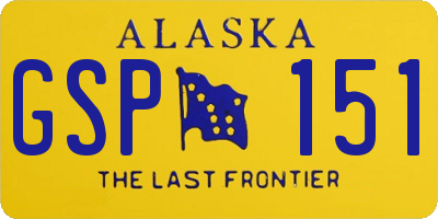 AK license plate GSP151