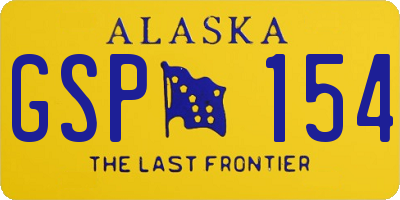AK license plate GSP154